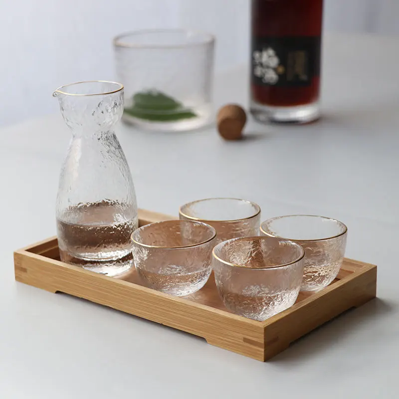 Japanese Style Sake Glasses Cup Set Creative Transparent Tea Cups Wine Accessories Sake Pot Cup Wine Whisky Shot Set New