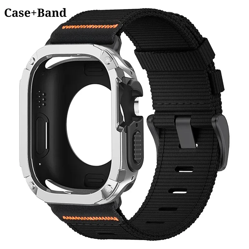 TPU PC Case with Nylon Strap for Apple Watch - Durable Protective Cover