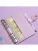 A6 Macaroon Color PU Leather DIY Binder Photocards Collect Book with Binder Pockets for Money Budget Saving Bill Organizer 3