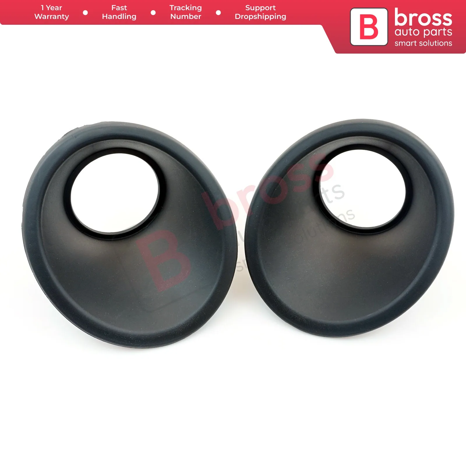 BSP978 Front Bumper Moulding Fog Light Surround Frame Housing 7452TJ 7452TK Left Right Black for Fiat Fiorino Qubo Nemo Bipper