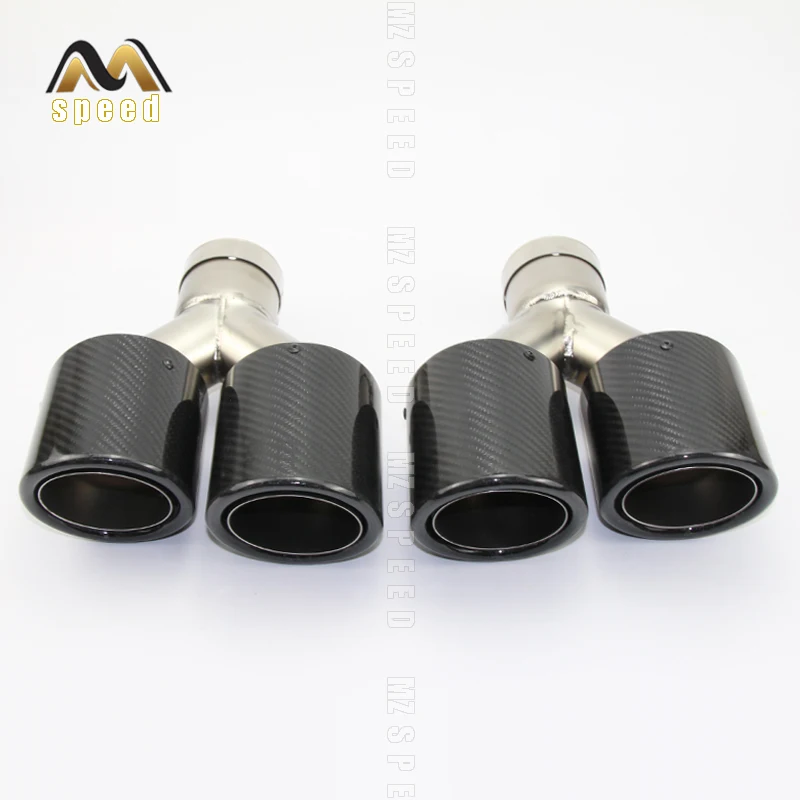 

Car styling Modified exhaust pipe muffler tail throat 304 stainless steel and carbon fiber double outlet tail pipe for bmw x5