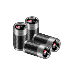 Enhanced Car Tire Valve Cover Set - Pack of 4 Luxury Design Wheel Air Stem Caps (Silver sline)