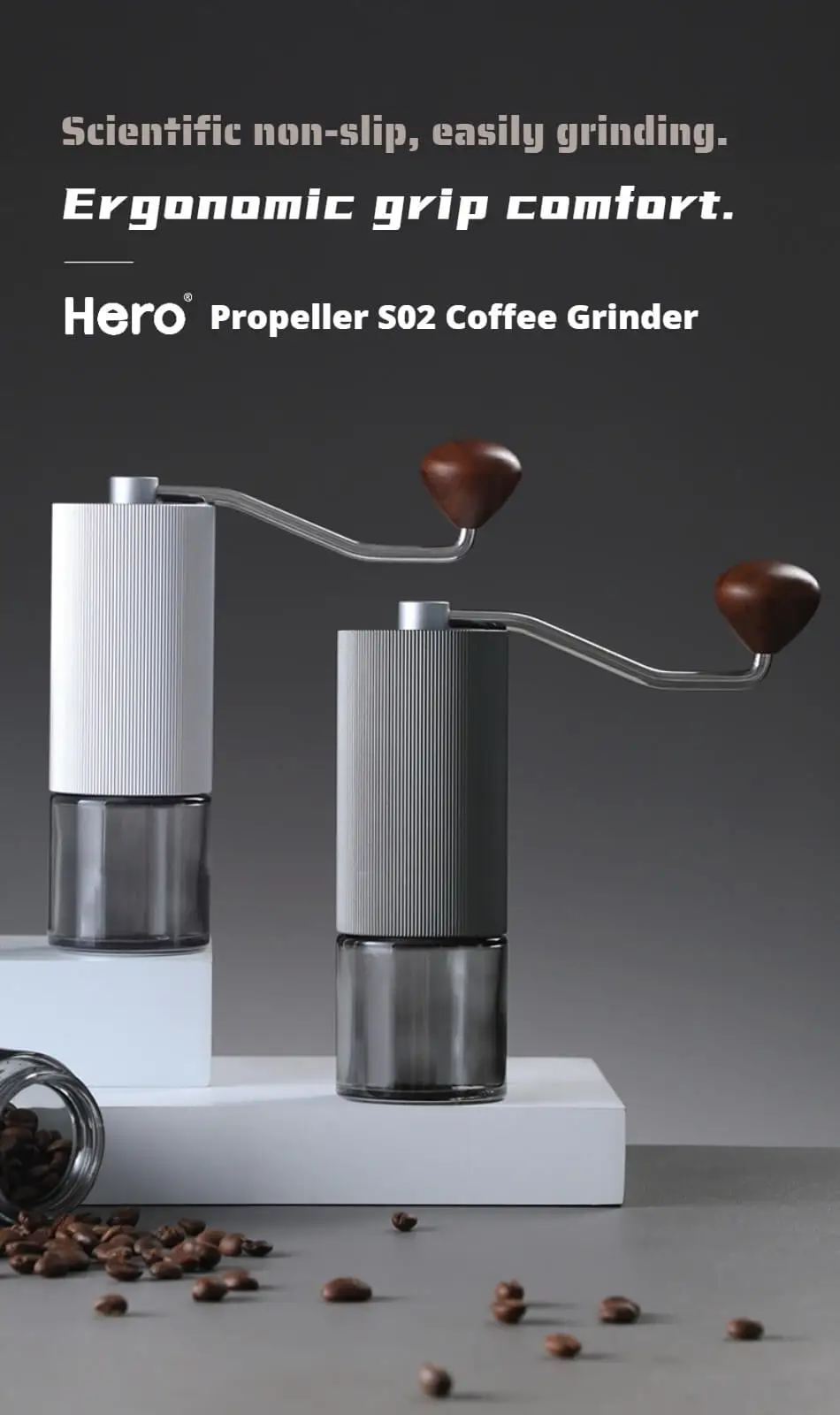S18e585abe744476aa5bcfd5b2b3ee6eeX HERO Manual Coffee Grinder Stainless Steel Burr S02 Coffee Bean Milling Machine Portable High Quality Hand Mini Grinder Mills