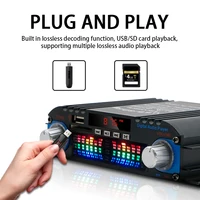 1800W Peak Power HiFi Sound Amplifier Digital 4 Channel Audio Amplifier Bluetooth Karaoke Player FM Radio Support Remote Control 4
