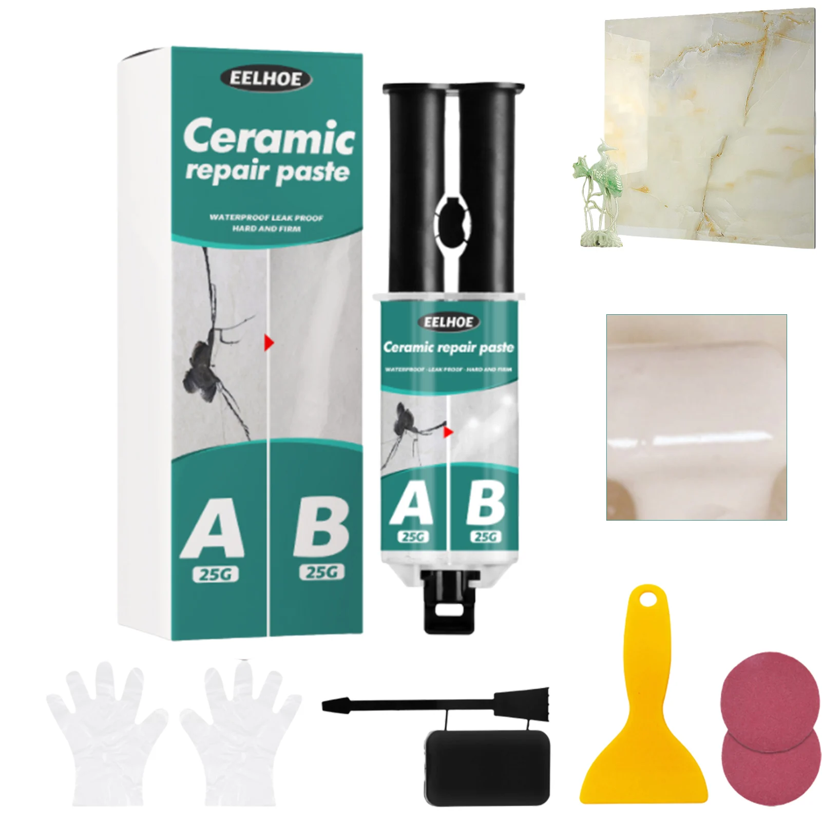 Telha Reparação Kit de Cola Cola de Acrílico Mágico Reparação Telha Enchimento Resistente Universal Acrílico Crack Agente Reparação Conjunto Banheira