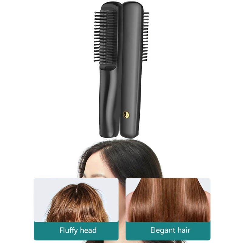 Hair Straightener Brush Portable Electric Ionic Hair Straightener Brush Negative Ions Hairbrush Combs
