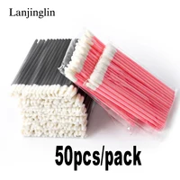 Lanjinglin 50/100 Pcs Disposable Lip Brush Lipstick Testers Wands Applicators for Makeup Lip Brushes Makeup Beauty Tool 2
