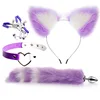 Cute Fox Tail Anal Plug Cat Ears Headbands Set Adult Games Nipple Clip Neck Collar Erotic Cosplay Sex Toys For Women Men 1