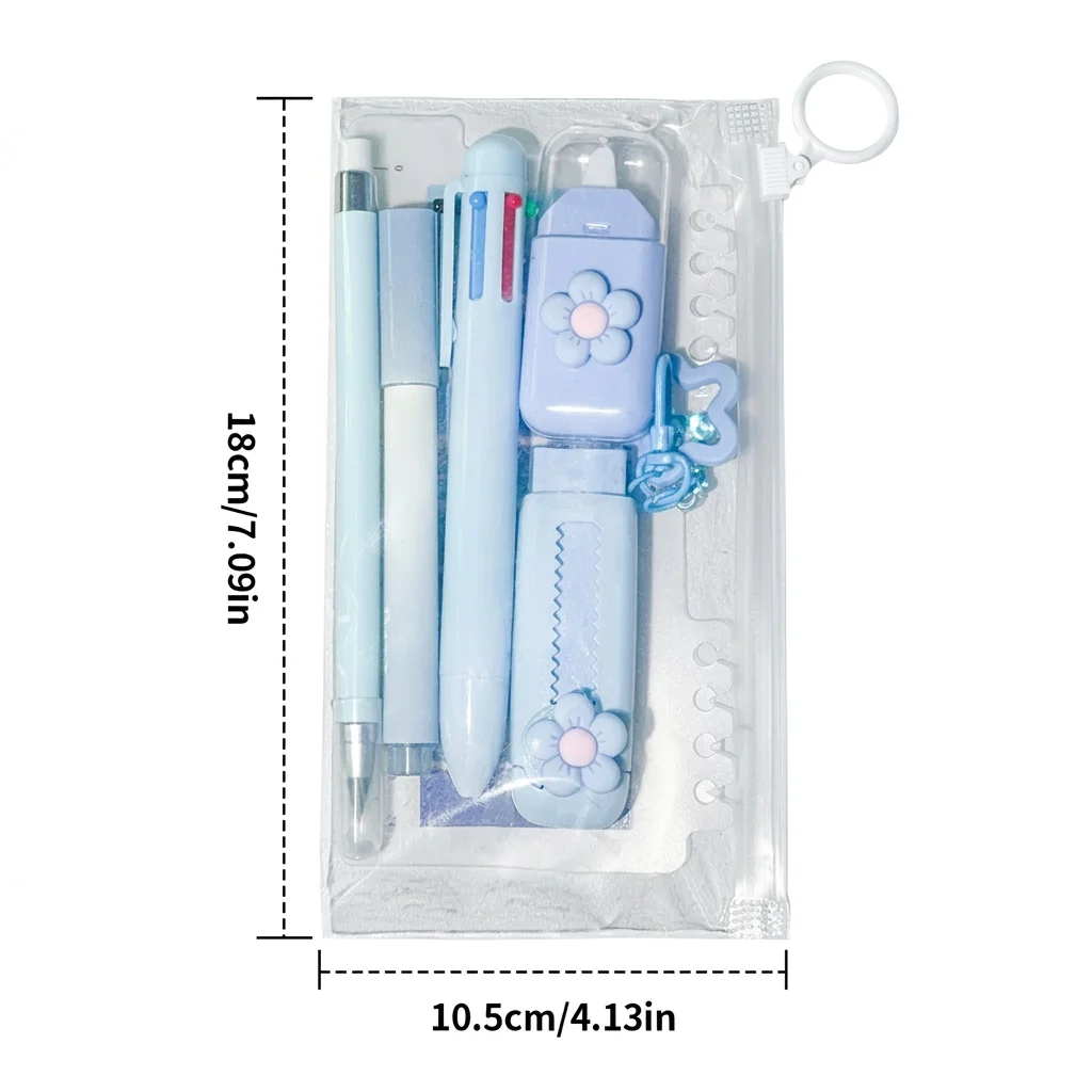 7-Piece Multifunctional Student Stationery Set Cute Aesthetic Back to School Supplies Kit for Note Taking Daily Study Prize - 6