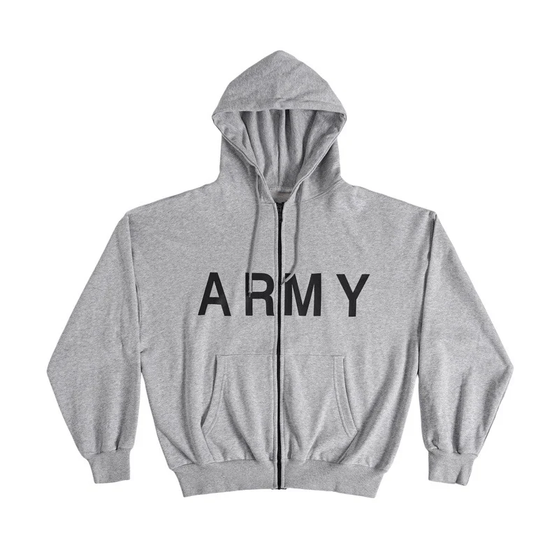 Vultures YZY Kanye ARMY Grey Zipper Hoodie Pullover Men