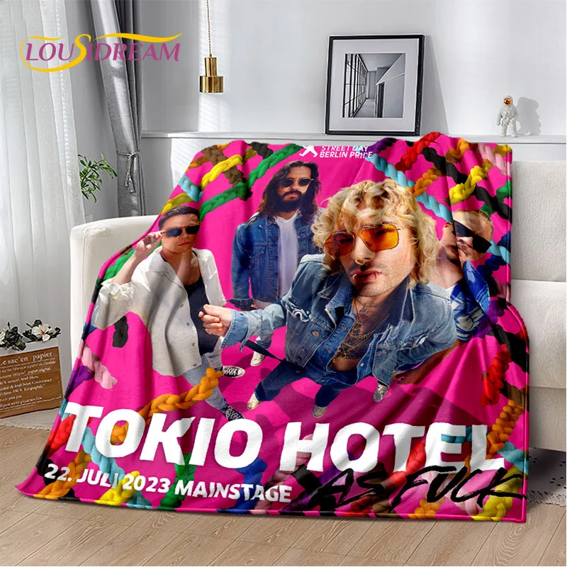 Tokio Hotel 록 밴드 Bill Kaulitz 담요, 플란넬 부드러운 던지기 담요 홈 침실 침대 소파 피크닉 사무실 하이킹 레저 낮잠