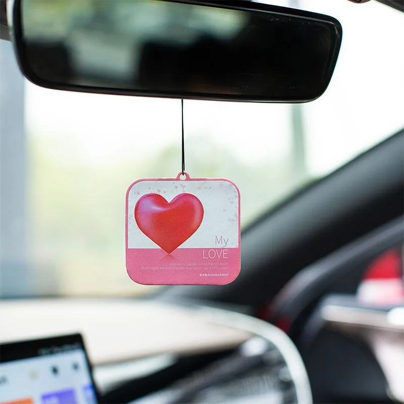 3pcs/set Car Air Freshener Pink Heart Type Car Perfume Auto Hanging
