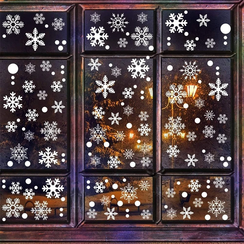 Wall Stickers White Snowflake Christmas Glass Window Sticker Home Room Party New Year Gift Navidad
