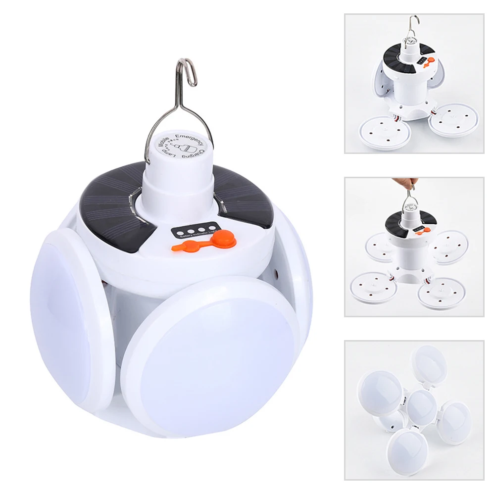 

LED Solar Football Folding Light USB Charging Display Night Market Stall Lighting Home Emergency Power Outage Outdoor Camping