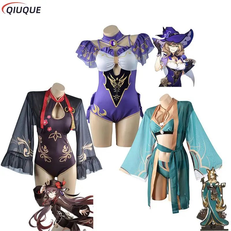 

Miss Hina Lisa Hutao Swimming Suit Genshin Impact Costume Swimsuit Game Anime Cosplay Women Sexy Bikini Bathing Suit Swimwear