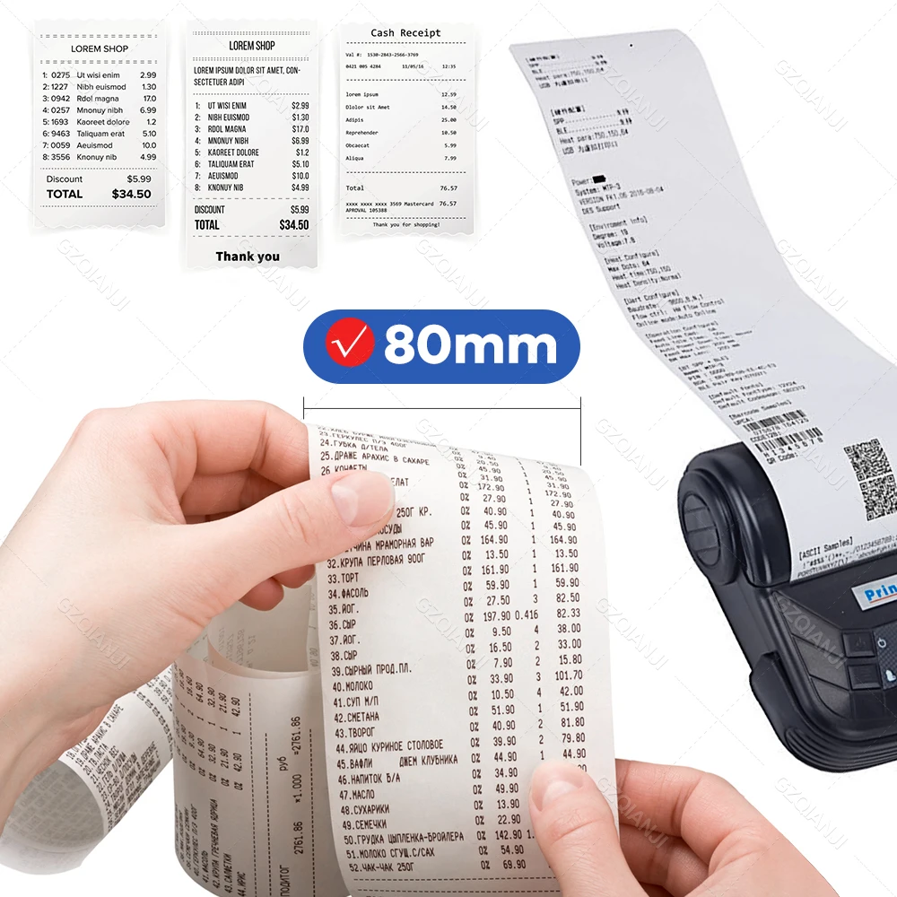 80mm WiFi Bluetooth Thermal Printer 3inch mini impresora portatil Bill  Receipt Ticket Printing Free APP Loyverse for Android iOS - AliExpress