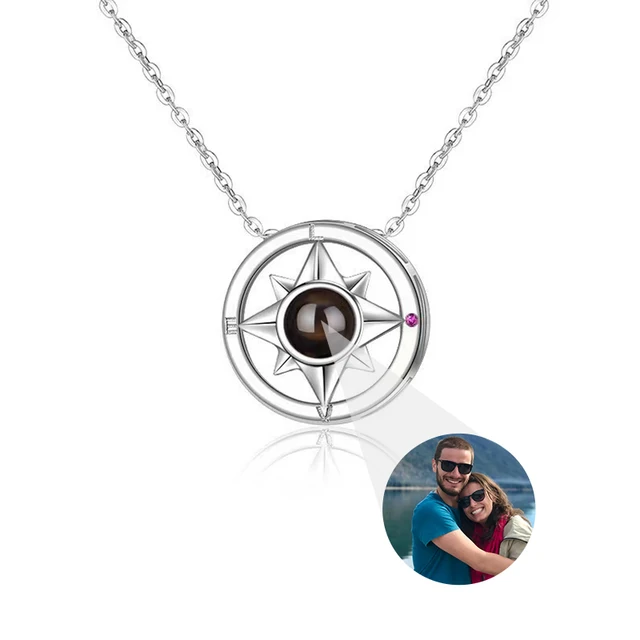 Compass Necklace With Picture in it
