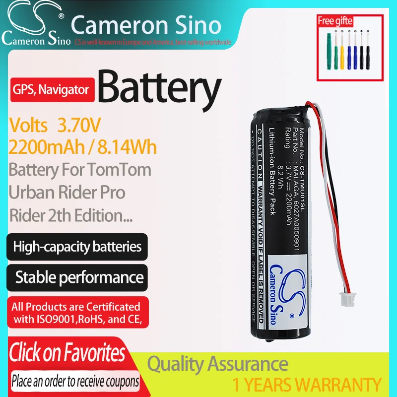 Batteria Cameronsino Per Tomtom Urban Rider 4Gc01 Urban Rider Pro Rider 2A Edizione 4K00.001 Per Batteria Per Navigatore Gps.
