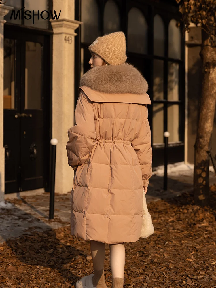 MISHOW Winter Down Jacket Women Long White Duck Down Coat Elegant Thick Warm Korean Puffer Jackets Fashion Overcoat MXB44Y0110