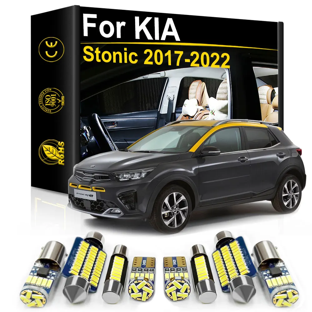 For KIA Stonic 2017 2018 2019 2020 2021 2022 Car Interior Lights LED  Accessories Canbus Dome Map Trunk License Plate Lamps Kit