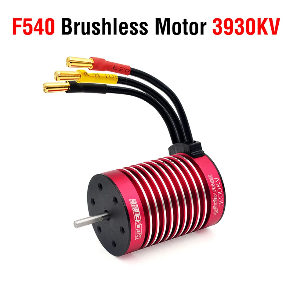 F540 3300KV Brushless Motor For 1/10 RC Cars - 820W, 4-Pole, Aluminum Alloy (Red)