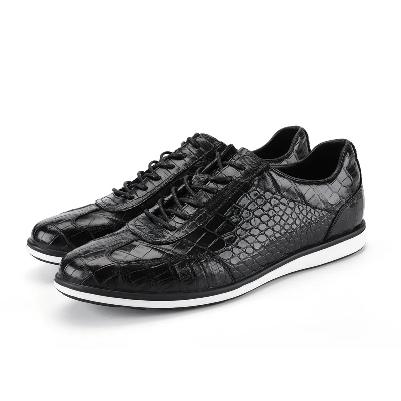 High Quality New Luxury Flat Sneakers Genuine Leather Men's Lace-up Casual Shoes Fashion Running Shoes Cosy Leisure Sports Shoes men new business dress shoes lace up fashion casual leather oxfords shoes flat leisure wedding party office shoes plus size 38 4