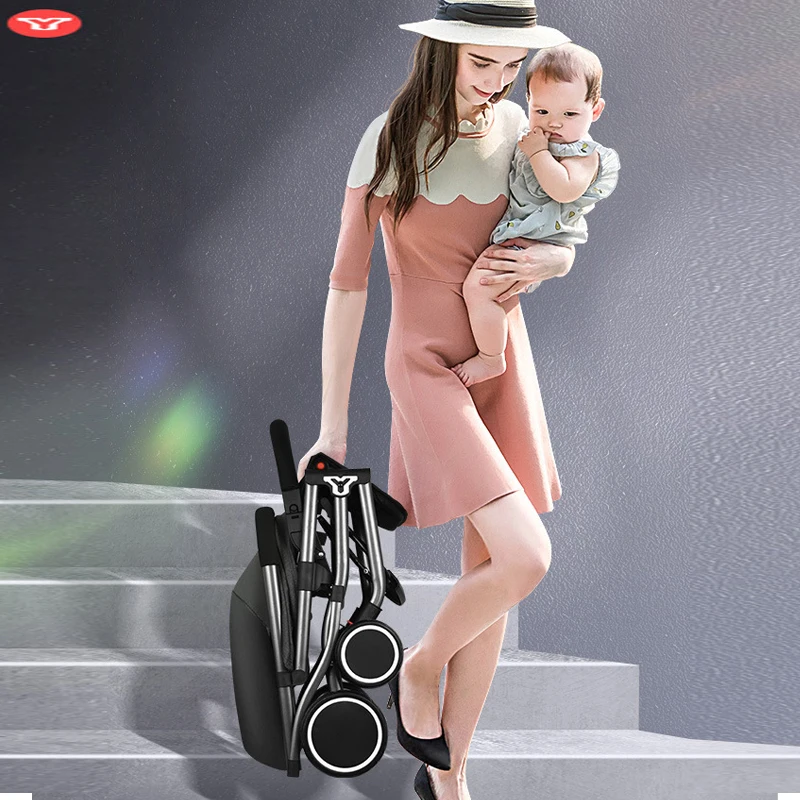 Baby Stroller Can Sit And Lie Four wheel Trolley Cart Portable Folding Baby Carriage Lightweight Travel Pram 0-3 years old
