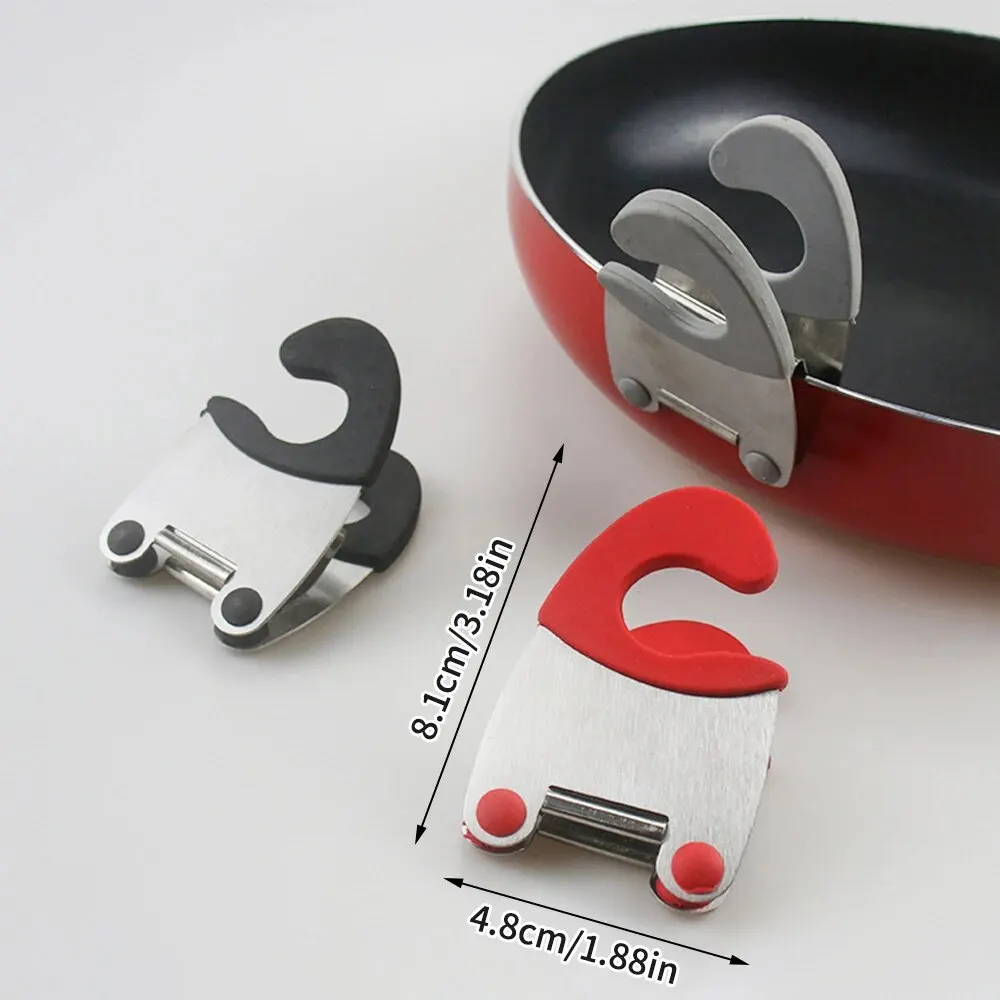 Pot Clip Stainless Steel Pot Holder Spoon Rest Silicone Anti Scald Grip Easy Fixed Clamp Kitchen Accessories Tools kitchen utensil holder kitchen accessories kitchen tool kitchen holder clip silicone kitchen holder kitchen anti scald holder