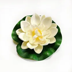 Floating Lotus Artificial Flower - Lifelike Water Lily for Pond and Garden Decoration (10cm white)