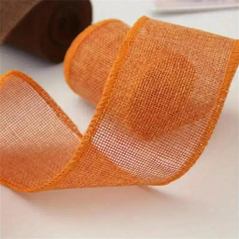 Imitation Linen Decorative Roll Ribbon Wedding Festival Christmas Decoration Gift Packaging Rope Decorative Woven Tape