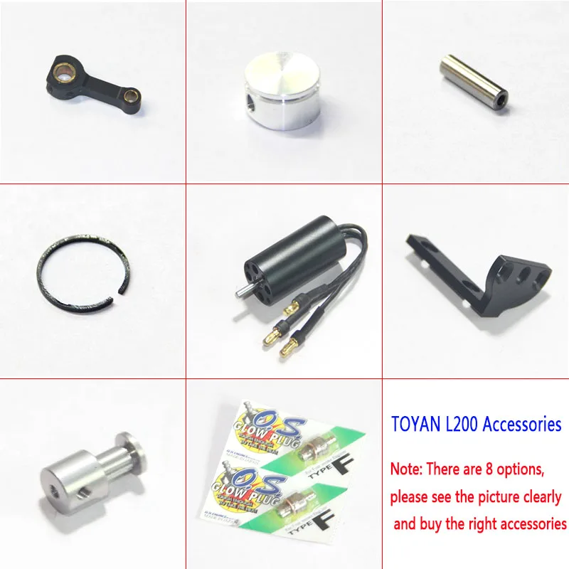 Toyan Fs-L200Ac Doppio Cilindro Motore Pistone Biella Pistone Pin Motore Di Avviamento Anello Pistone Testa Calda Staffa Motore Parte