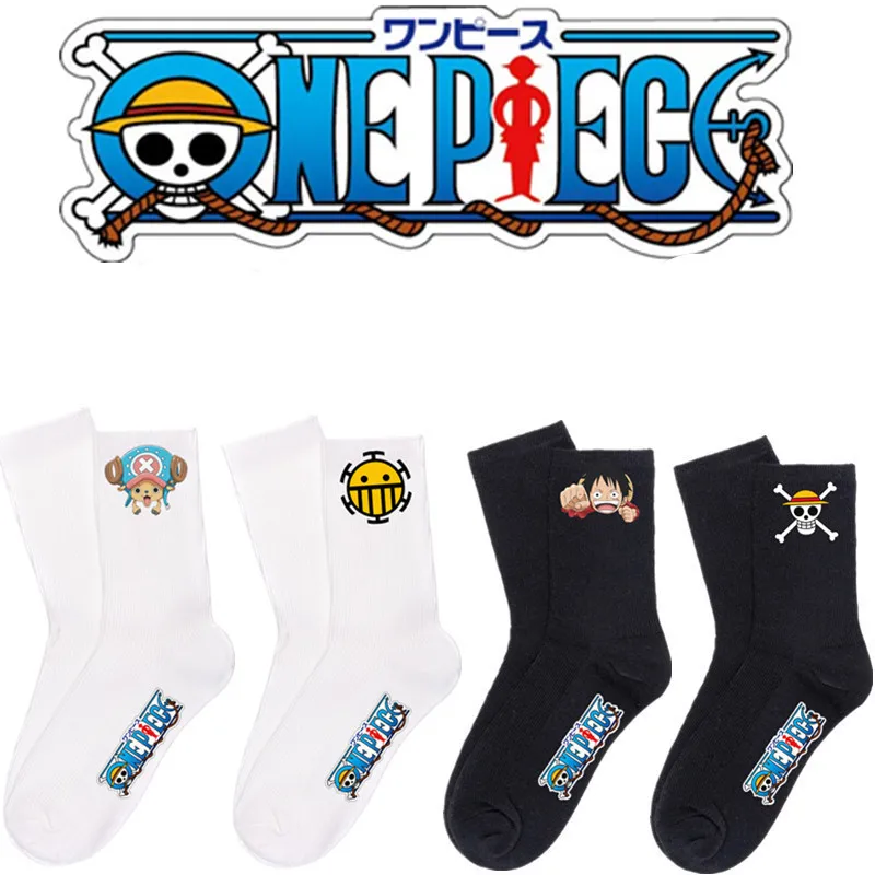 Anime Sock Men's Crew One Piece Socks Man White Lovers Cartoon Casual