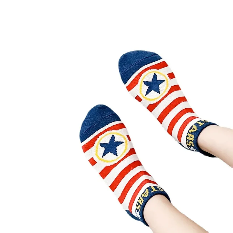 5 Pairs Spiderman Children Socks Anime Kids Boys Short Sock Iron Man Captain America Cartoon Baby Summer Spring Boat Socks 1-12Y 22 S18e6deb3fcdd4666b6df113cb7e68c21K