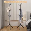 Tree Branches Solid Wood Clothes Hanger Bedroom Floor Coat Rack Home Single Rod Bag Shelf Stable Load-bearing Coat Hat Stand New 4