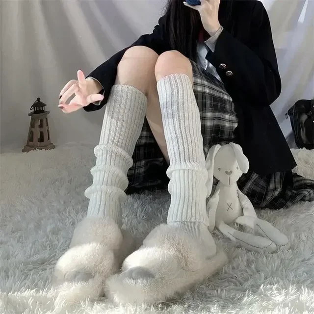 40-70cm Women's Leg Warmers Lolita Long Socks Wool Knitted Foot Cover Arm Warmer Autumn Winter Crochet Heap Sock Boot Cuffs 4