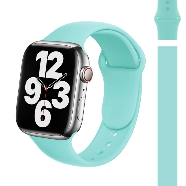 Silicone Strap for Apple Watch Band 45mm 41mm 44mm 40mm 42mm 38mm Correa Watchband Armband Bracelet iWatch Series 7 SE 6 5 4 3 2 31