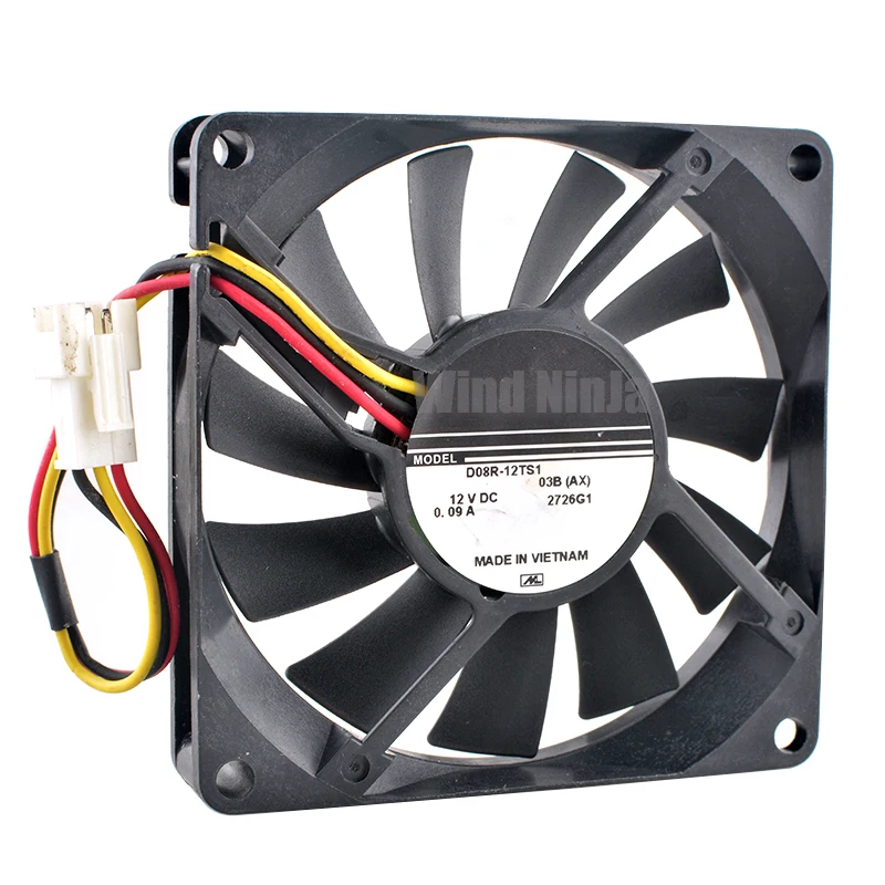 

D08R-12TS1 8cm 80mm fan 80x80x15mm DC12V 0.09A 3pin cooling fan suitable for refrigerators