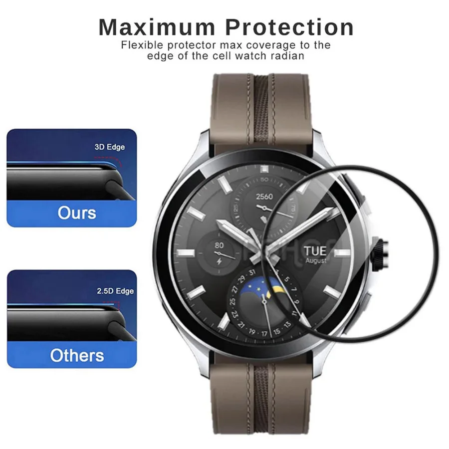 Enhanced Full Coverage Soft Screen Protector for Xiaomi Watch 2 Pro - Flexible Protective Film Accessory