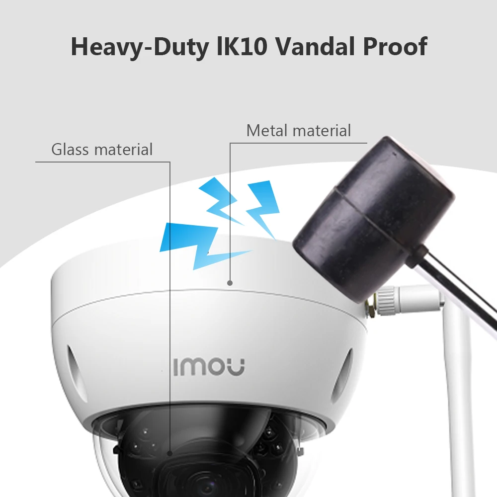IMOU Dome Pro ߿ Wifi ī޶ 5MP ݼ ̽ 30m ߰ ð 8xZoom IP67     /ΰ/  SD ī  ִ IK10   ī޶ Smar