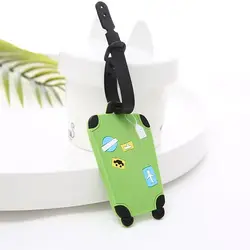 Adorable Silicone Cartoon Luggage Identifier with Strap (Green-)