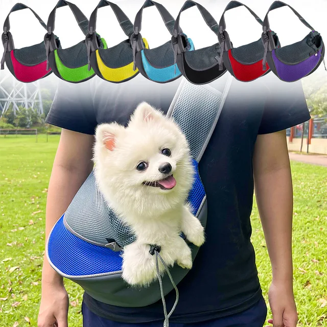 1pcs Pet Cat Dog Carrier Backpack Travel Tote Shoulder Bags Mesh Sling Carry Pack Pet Carrying Supplies Crossbody Shoulder Bag 2