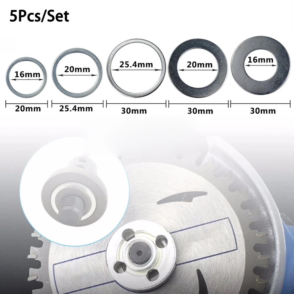 

5Pcs Circular Saw Ring Cutting Saw Blade Reduction Ring Diameter Conversion Ring Inner Hole Adapter Gasket 16mm 20mm 25.4mm 30mm