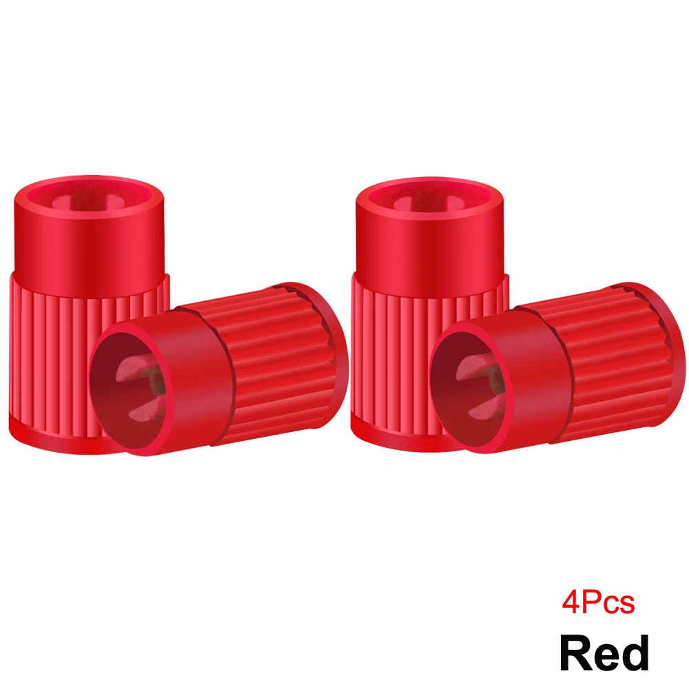 Universal Tire Valve Caps with Core Remover Tool - Durable Plastic Dust Protection
