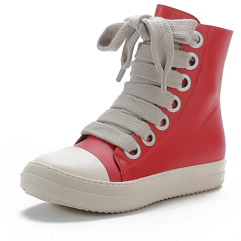 Sneakers Man Unisex Couple Shoes Fashion Zipper Canvas Shoes Spring And Autumn Leather Casual Shoes Size 35-44 4
