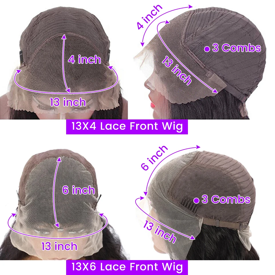 13x4 HD Transparent Lace Front Human Hair Wigs Body Wave 13x6 Frontal Wig Brazilian Body Wave Human Hair