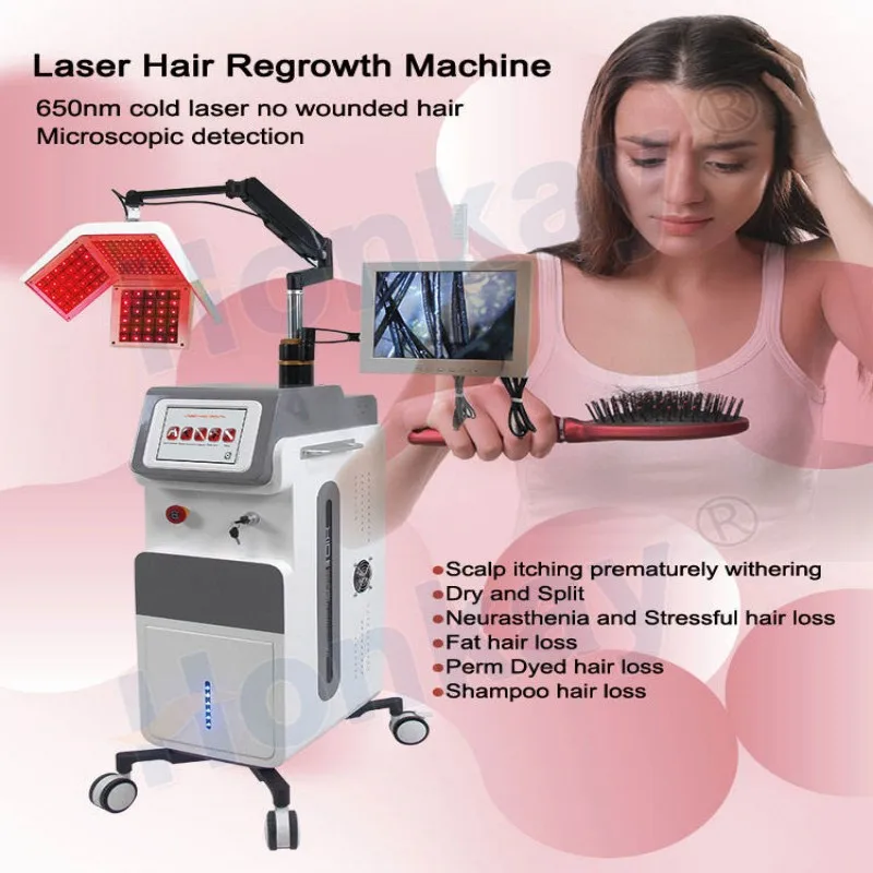 

5 in 1 Laser Hair Regrowth Machine 650nm Diode Laser Growth Stimulate Fast Restoring Bald Hair Loss Treatment Device