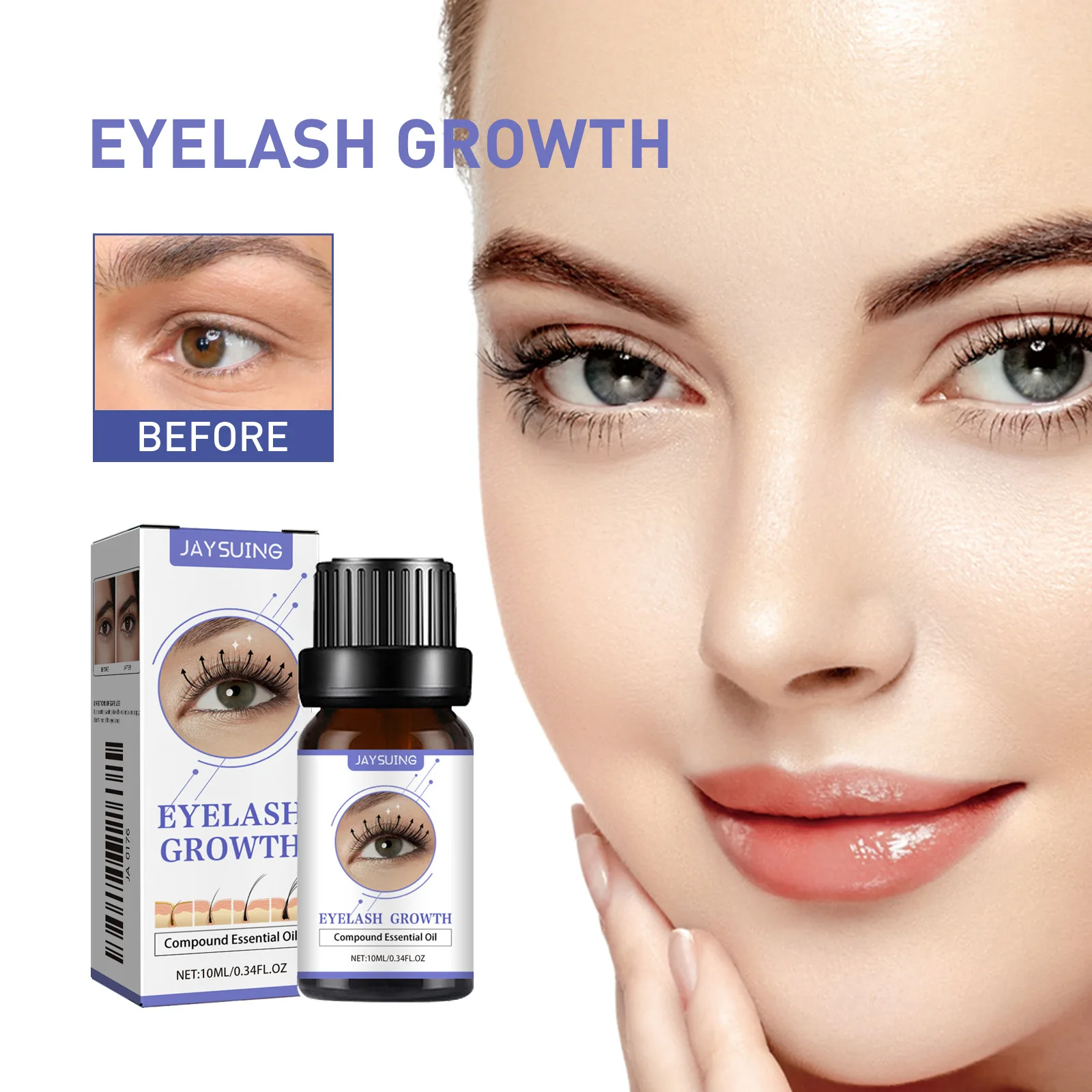 Jaysuing رمش نمو السائل الطبيعي سميكة ترطيب سلس رم...