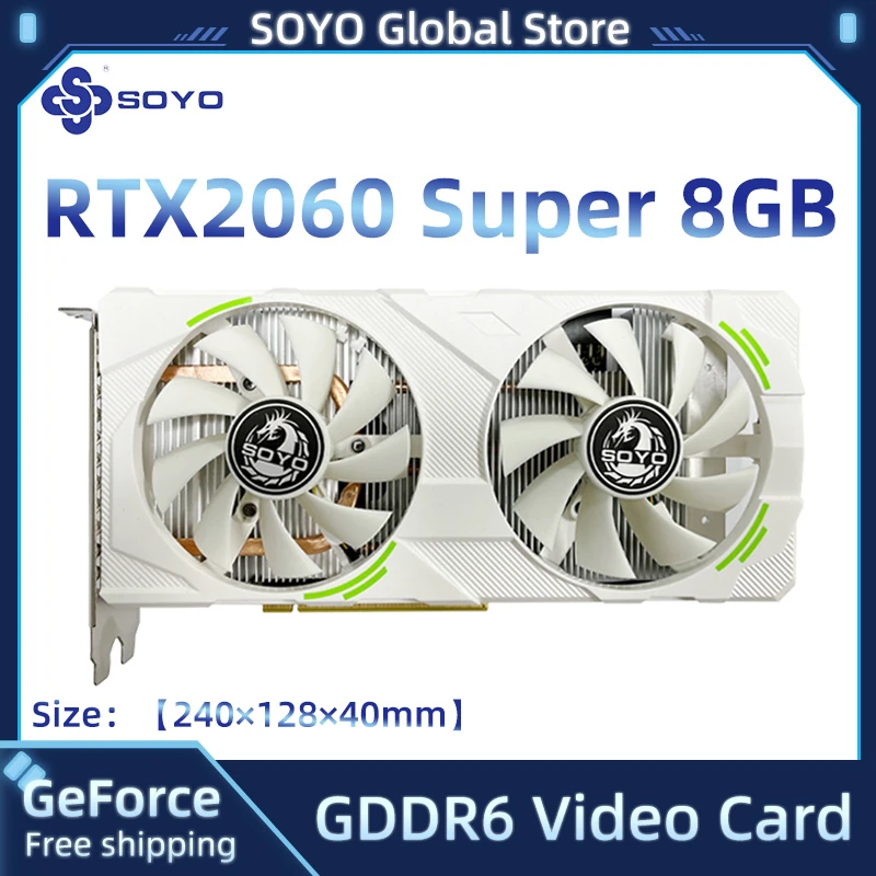 Soyo geforce rtx 2060 super 8gb gddr6 pcie× 16 placas gráficas rtx2060 ...
