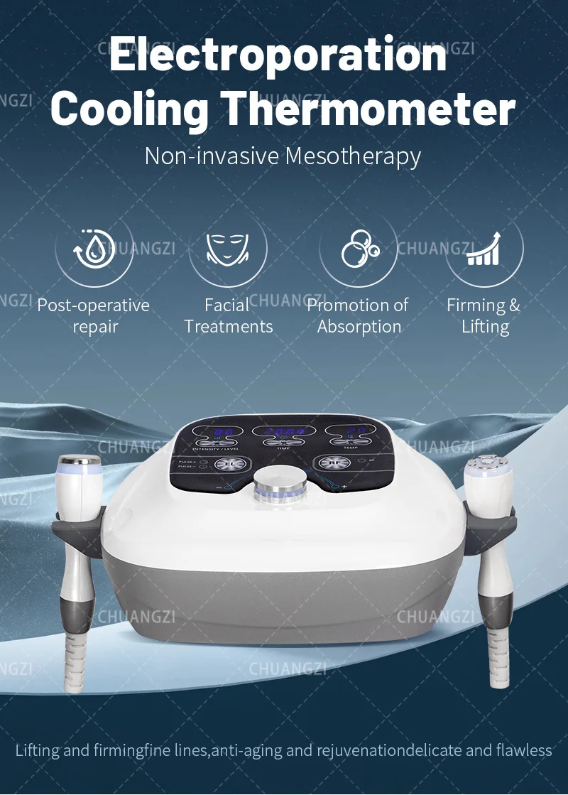 Description Picture 2 of item2024 New style Electroporation Cooling Heating Radio Frequency Lift Wrinkle Removal Machine Tightening Body Skin Care Face