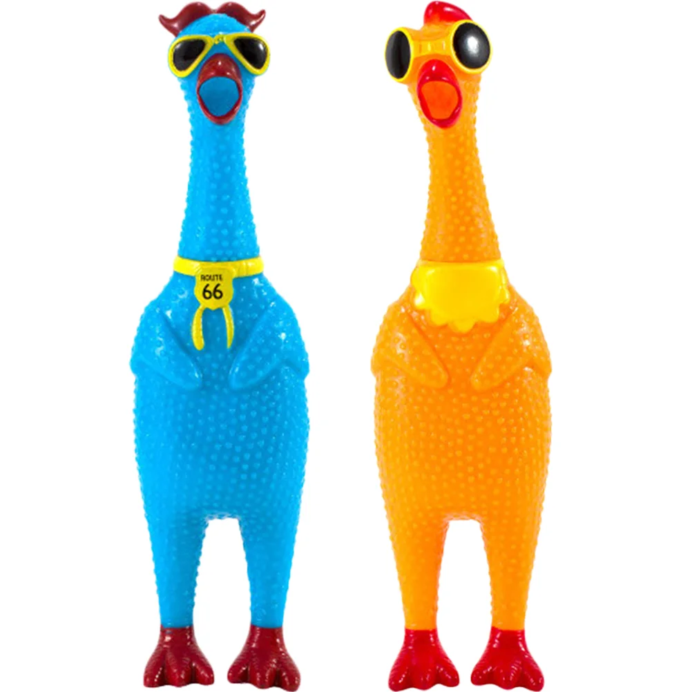 

2 Pcs Toy Screaming Chicken Wear-resistant Anxiety Vent Toys Gift Funny Squeeze Sound Child